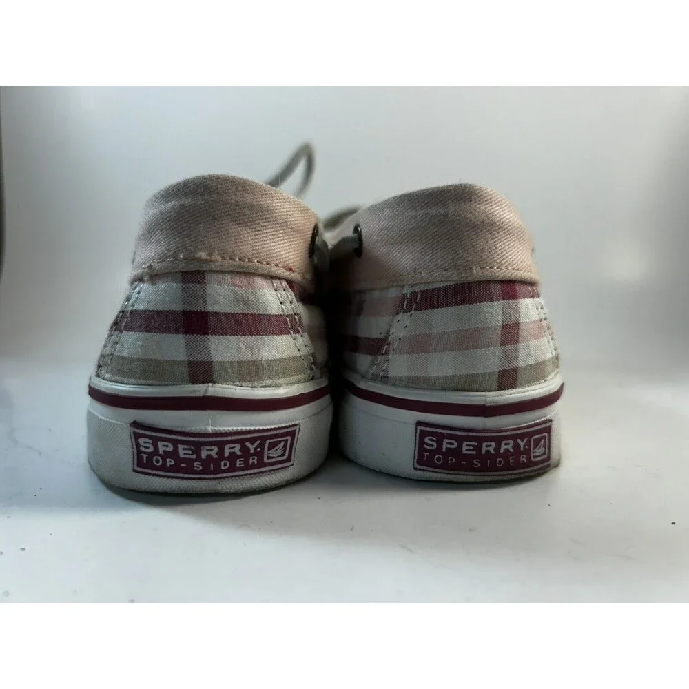 Sperry Topsider Pink Plaid Sneakers Boat Shoes Women’s 9 *flaw